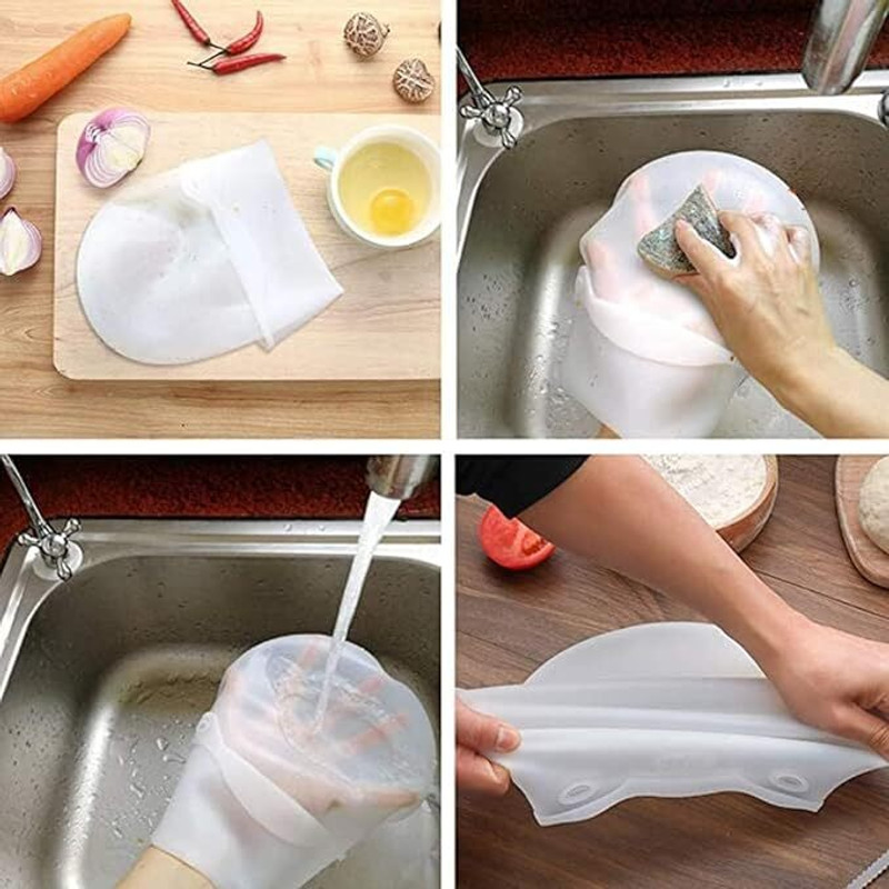 wanway Silicon Atta Kneading Dough Maker Bag – Reusable Silicone Kneading Bag Analog Kitchen Timer