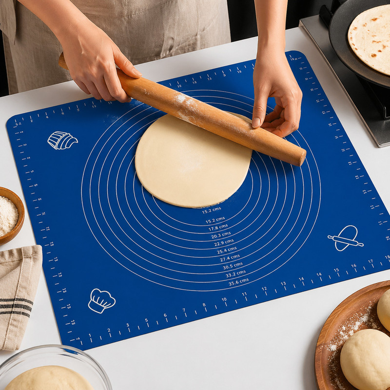 Trendikka Silicone Non-Stick Roti & Baking Mat for Chapati Dough Rolling Food-grade Silicone Baking Mat(Pack of 1)