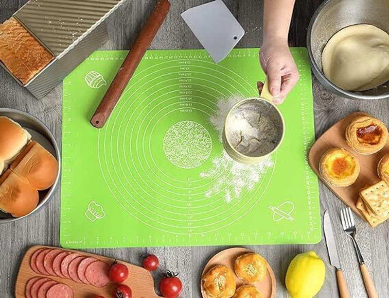 Ignero Baking Supplies for Bake Pizza Cake -Multicolor Food-grade Silicone Baking Mat(Pack of 1)