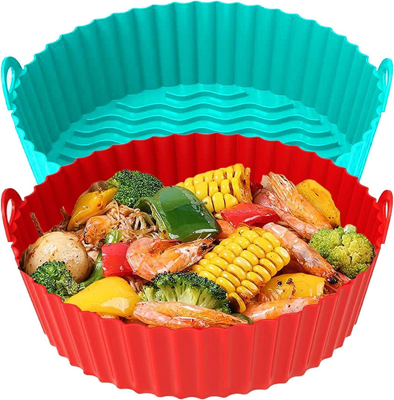 BRZONE AIR FRYER BASKET Food-grade Silicone Baking Mat(Pack of 2)