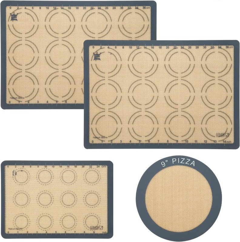 RUDROIMPEX Pizza Bakeware Mat for Making Macaroon, Pizza, Cookie, Pastry, Bread, Bun Food-grade Silicone Baking Mat(Pack of 1)