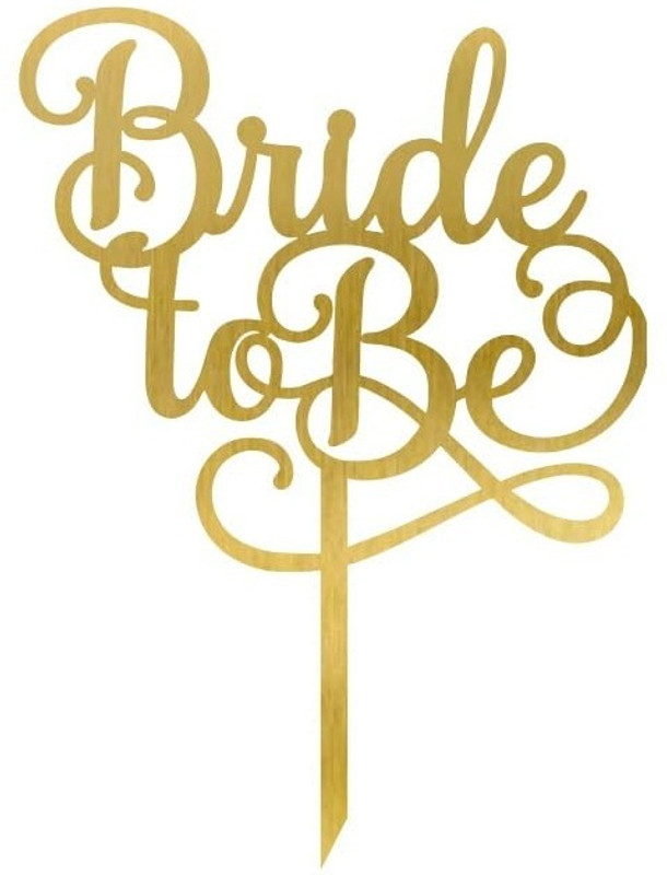 GlazeandShine Golden "Bride to Be" Cake Topper – Party Decoration for Bachelorette Cake Topper(Gold Pack of 1)