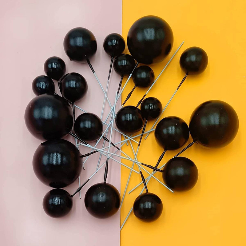 HOMEBAKERS MART Cake Topper(Black Pack of 20)