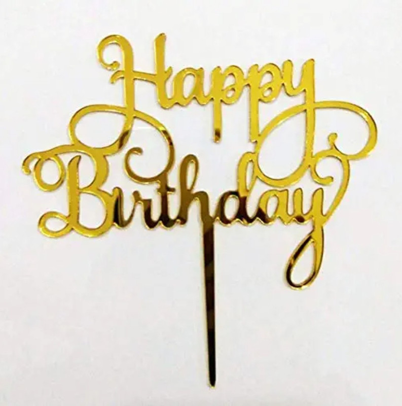 INFISPACE Cake Topper(GOLDEN Pack of 1)