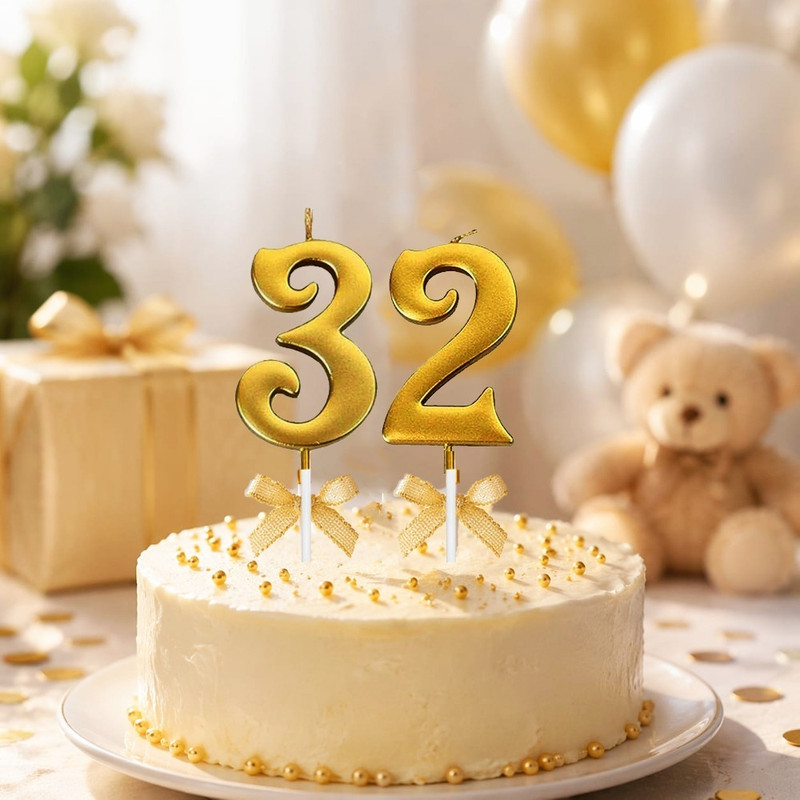 PopTheParty 10th Birthday Decoration Candle Sparkler for Cake Topper, Anniversary Decoration Cake Topper(Gold Pack of 2)