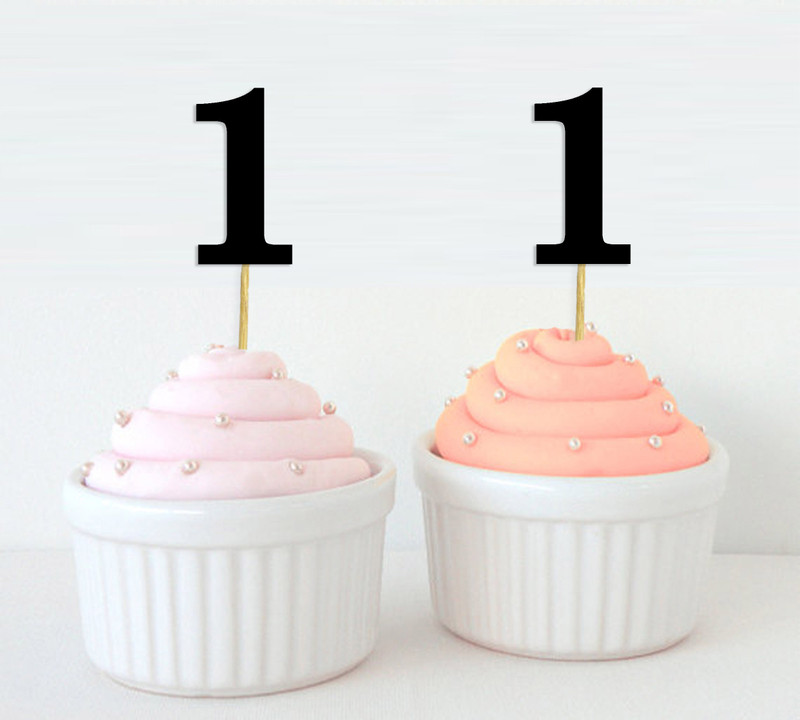 Darling Souvenir One First Birthday Cupcake Toppers, Dessert Decorations Pcs 20 Cupcake Topper(Blue Pack of 20)
