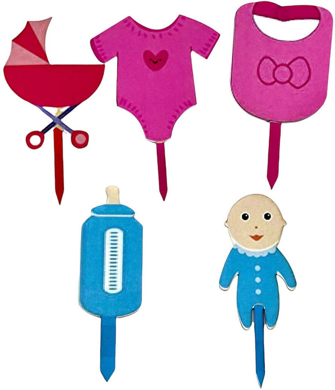 Bakewareind Baby Theme Cake Topper,6pc Cake Topper(multicolor Pack of 5)