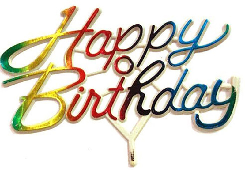BAKERS4U Multi Color Happy Birthday Cake Tag Cake Topper (Pack of 60 Pcs) Cake Topper(Multi Color Pack of 60)