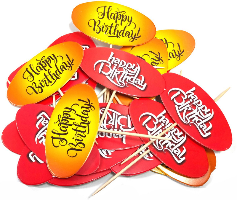 RDHinc RDH Cake Topper(Fiery Red, Autumn Yellow Pack of 100)