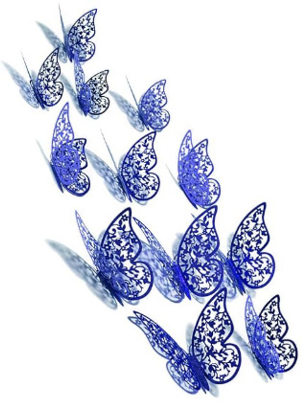 pbbs 3D Butterfly Decorations cake topper for cake decoration accessories 12 pieces Cake Topper(ROSEGOLD Pack of 1)