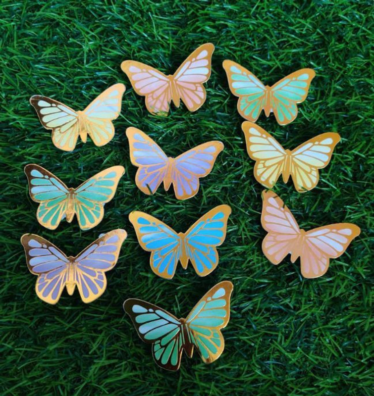 HOMEBAKERS MART precut 9 pcs Pink Butterfly for Cake Decoration (Pack of 2) Cake Topper(Pink Pack of 10)