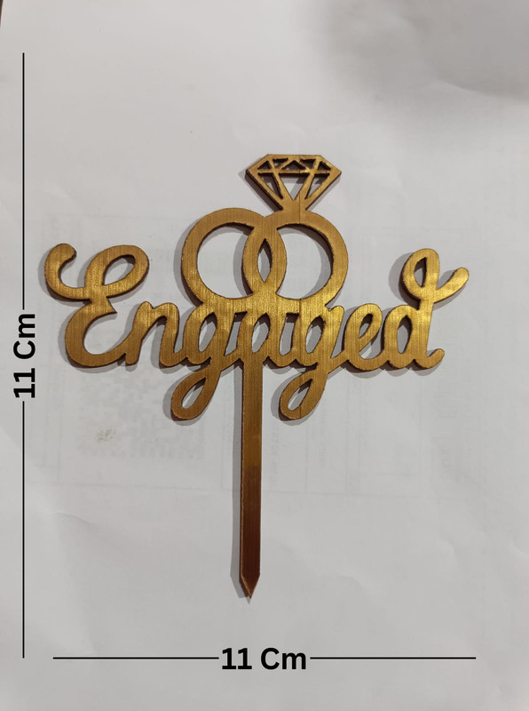 MLG Cake Topper(Customized Engagement Golden Theme Pack of 1)