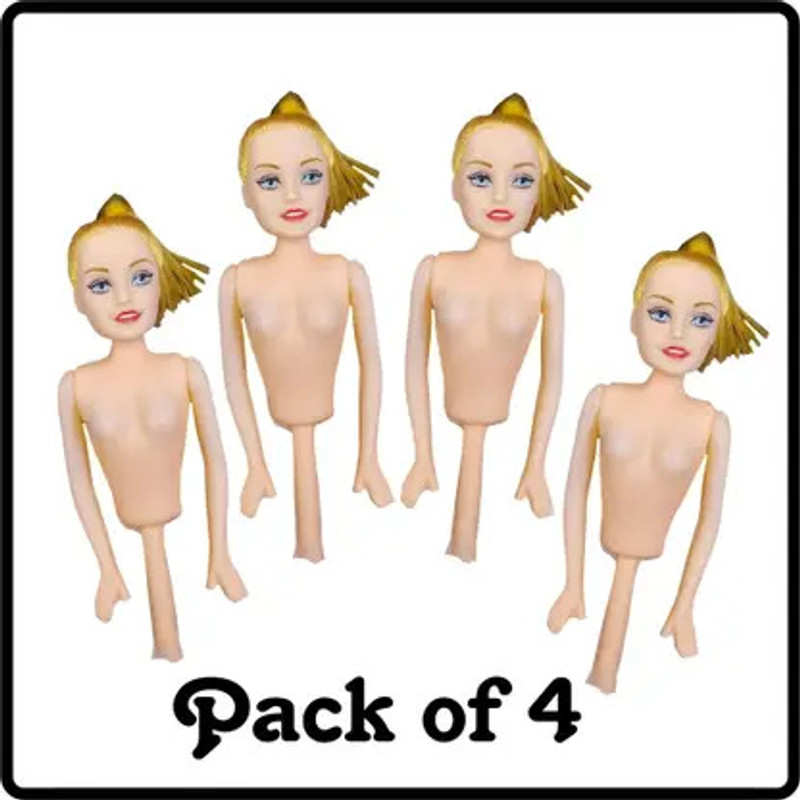 EDB Cake Doll Cute Set of 4 Edible Cake Topper(Skin Pack of 4)