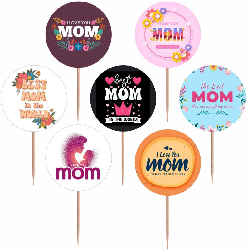 RDHinc RDH Happy Mother's Day Cake Topper(Multicolor Pack of 100)