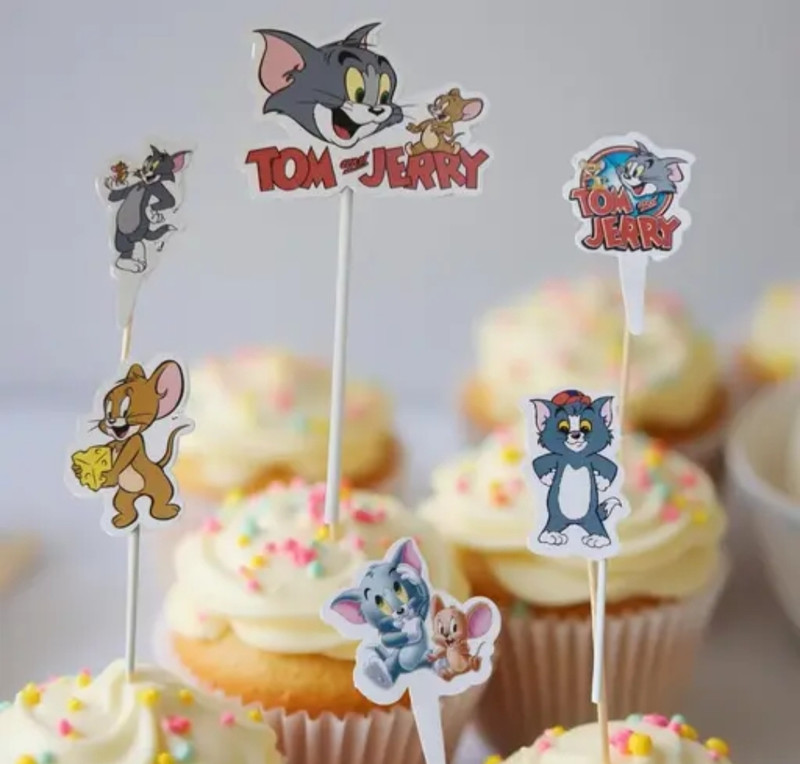 Peach Poppers Avengers Cartoon Character 5pcs Paper Cake Topper For Birthday Cake Decoration Cake Topper(Multicolor Pack of 5)