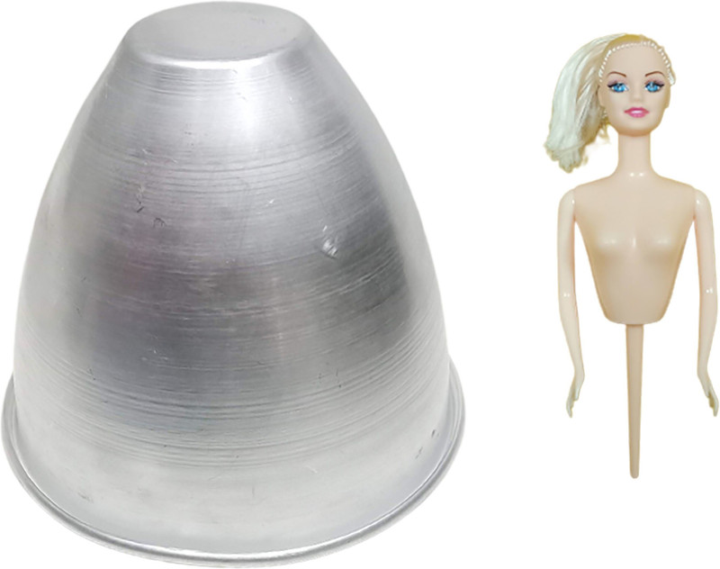Bakers Pardise 2kg Doll Mould With Decorative Doll Topper Cake Topper(silver Pack of 1)
