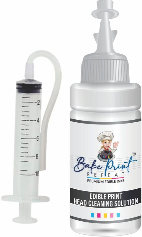Bake Print Repeat Edible Head Print Cleaning Solution Universal for all Printers (100ml) Edible Cake Topper(clear Pack of 1)