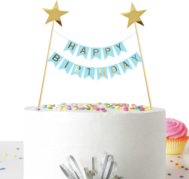 Occasion Eve Cake Topper(Blue, Gold Pack of 1)