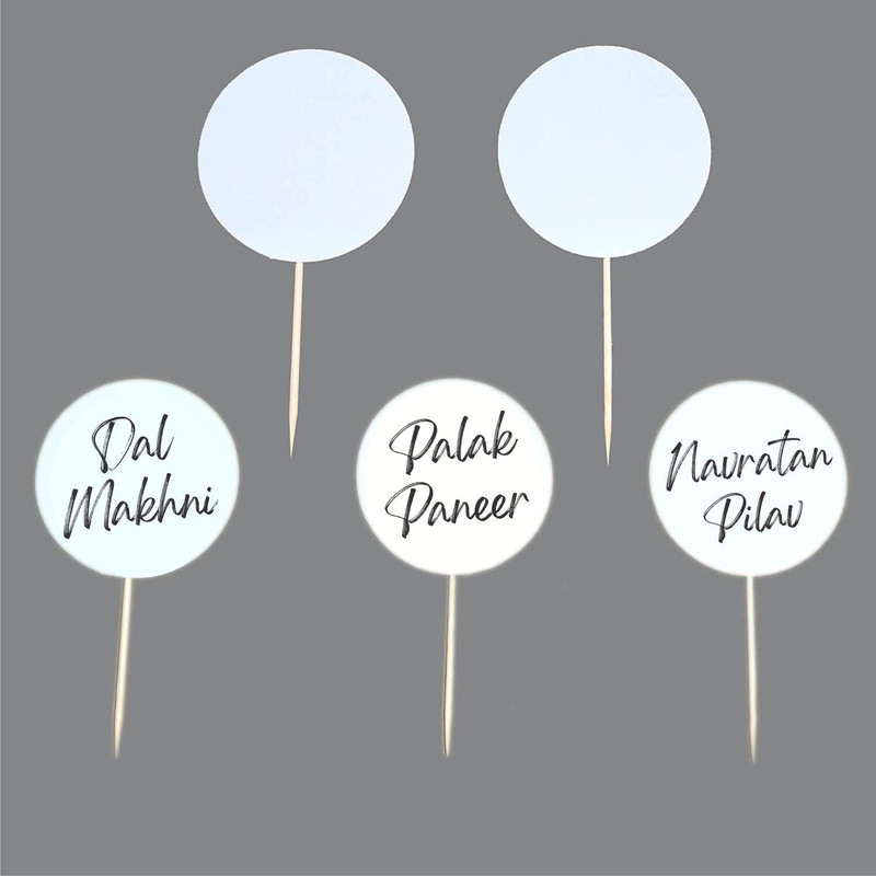 RDHinc 100 Pcs circle Whiteboard Marker Buffet Labels, Charcuterie Board Tags Cupcake Topper(Multicolor Pack of 100)