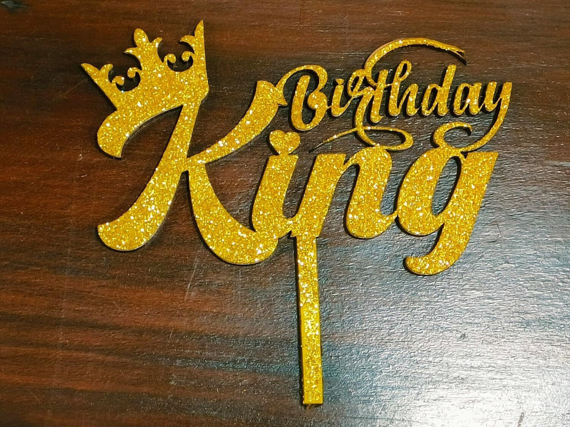 Unique Palette Happy Birthday KING Cake Topper | Birthday Cake Topper | Cake Topper Cake Topper(Golden Pack of 1)