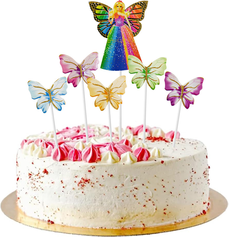 Rozi Decoration Butterfly Theme Cake Topper for Birthday, Baby Shower & Party Decoration Cake Topper(Butterfly Pack of 6)