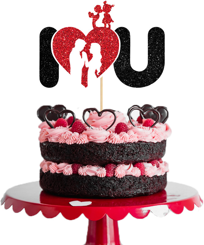 ZYOZIQUE Cake Topper(Valentine's Day Decoration I Love You Cake Topper Pack of 1)