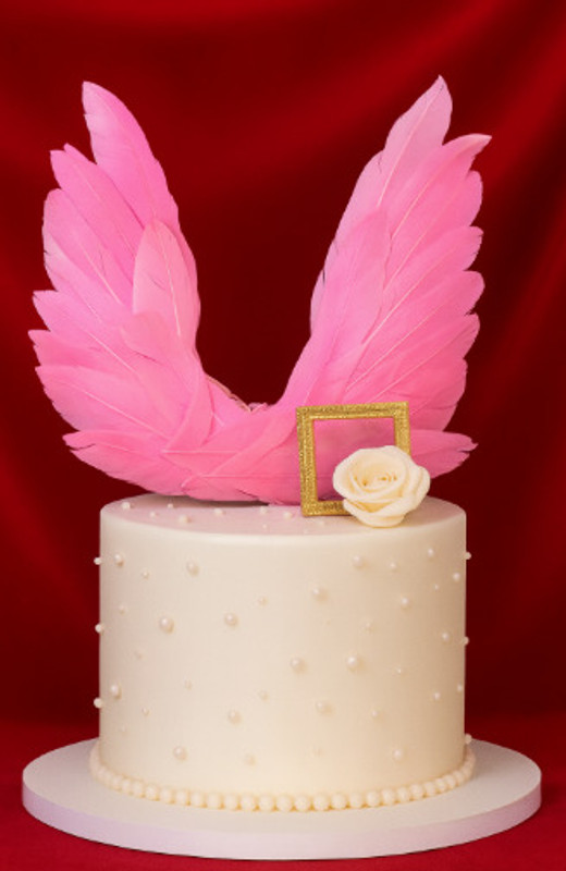 HOMEBAKERS MART Homebakers Mart Pink Feather Cake Topper with Stick Pack Of 2 Cake Topper(Pink Pack of 2)