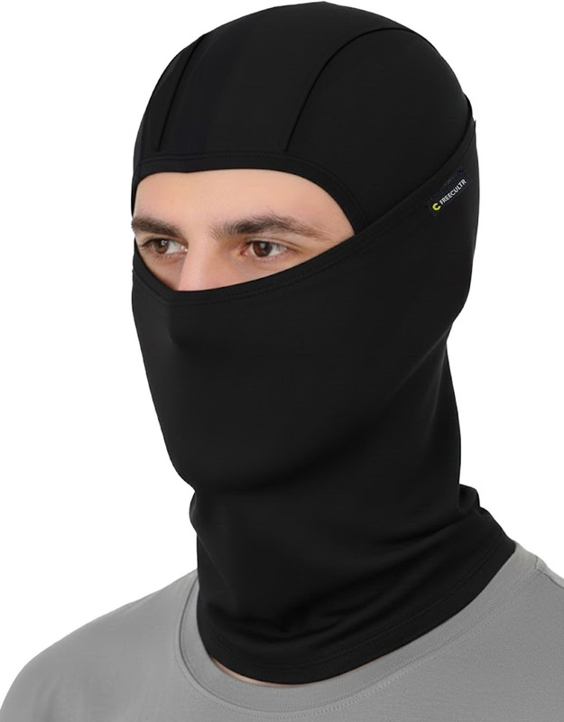 FREECULTR Black Helmet Skull Cap for Men(Size: Free, Balaclava)