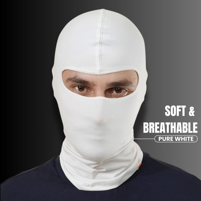 PEENAKIN White Bike Face Mask for Men(Size: Free, Balaclava)