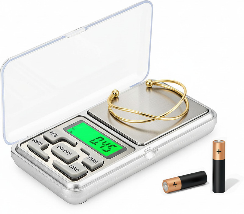 TOPHAVEN 200gr Mini Pocket Jewellery/Chem/Kitchen Small Scale with 2 Betteries Weighing Scale(Silver)