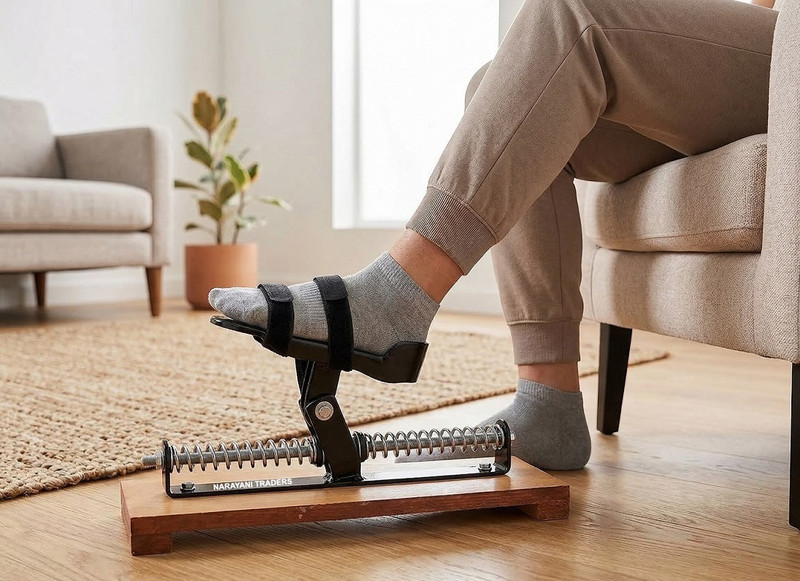 NARAYANI TRADERS Ankle Exerciser with Wooden Base | Physiotherapy & Rehabilitation Foot Pedal Balance Step(Black)
