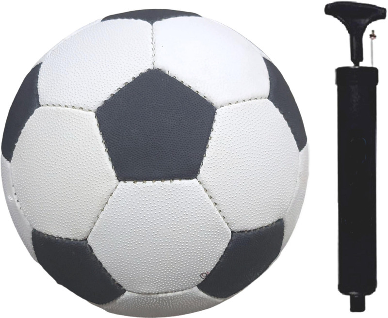 Owlix COMBO BLACK & WHITE SYNTHETIC RUBBER FOOTBALL WITH AIR PUMP Football - Size: 5 Football - Size: 5(Standard, Pack of 1)