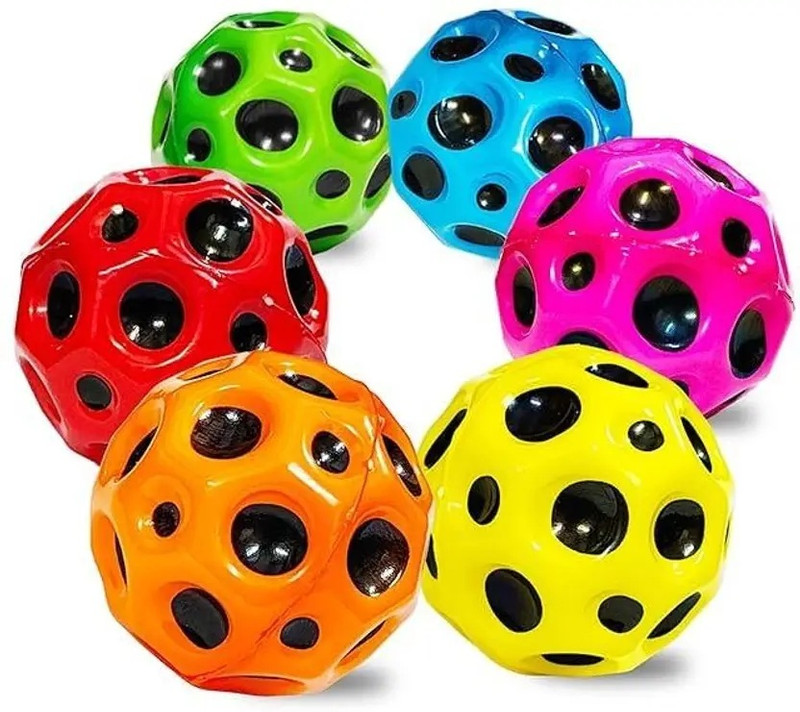 Vishalhub Moon Ball for Kids ,Soft Rubber Bounce Ball Throw Ball Baseball(Standard, Pack of 6, Multicolor)