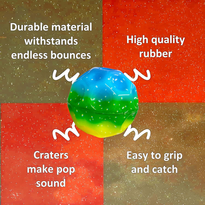 J K INTERNATIONAL Super Bouncy Rubber Moon Ball Toy for Kids and Adults with Craters Crazy Ball