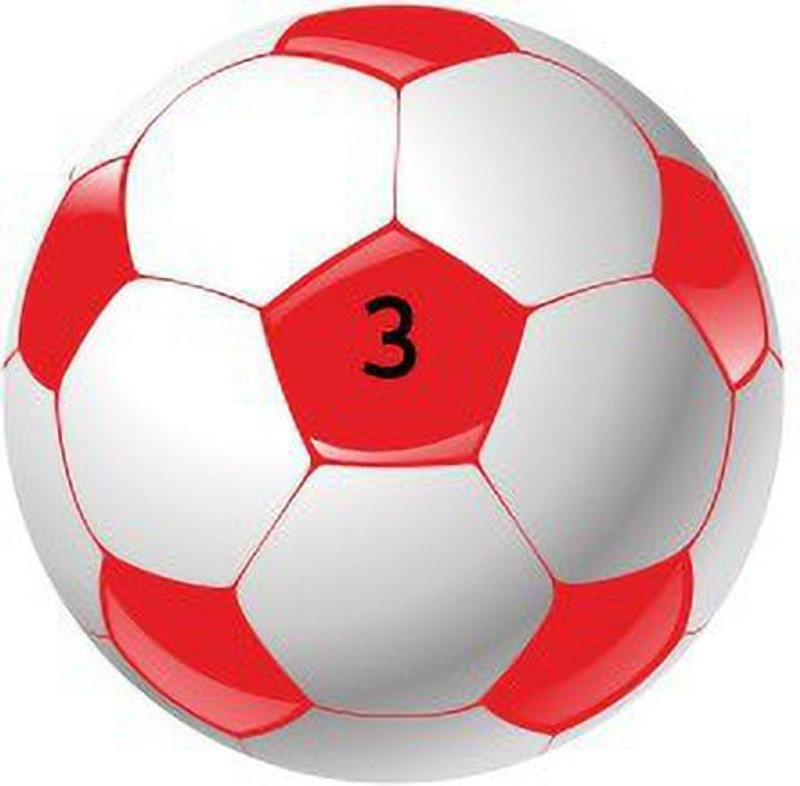 LCARNO Red and White Premium Football Football - Size: 3(Kids, Pack of 1)