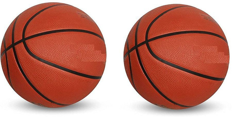 MV Sports Rubber Basketball (Color: Brick Brown, Size: 7) Basketball - Size: 7(Standard, Pack of 2)