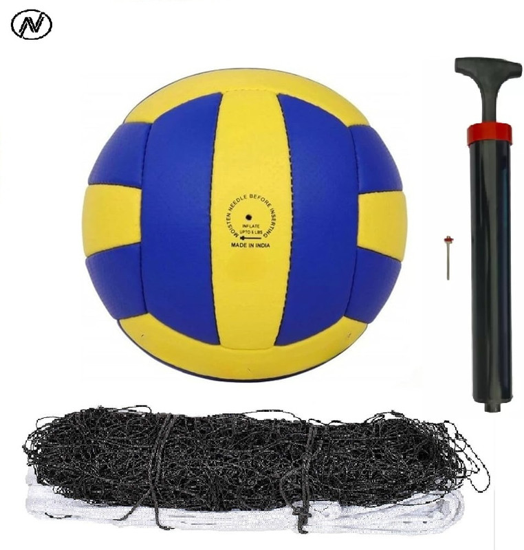 Vaishnavi SYNTHETIC VOLLEYBALL SIZE - 4 WITH PUMP WITH NYLON NET Volleyball - Size: 4(Standard, Pack of 1)