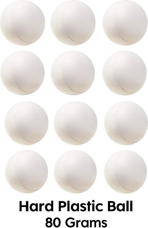 gymfreak 12 White Cricket Training Ball, 80 Gram Plastic Ball Cricket Training Ball(Standard, Pack of 12, White)