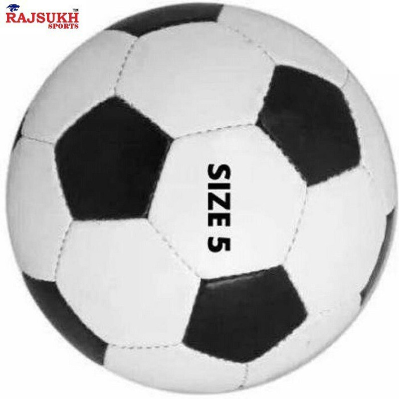 chauhan sports Black & white Football 3 Ply (Size -5 ) Football - Size: 5(Standard, Pack of 1, Black, White)