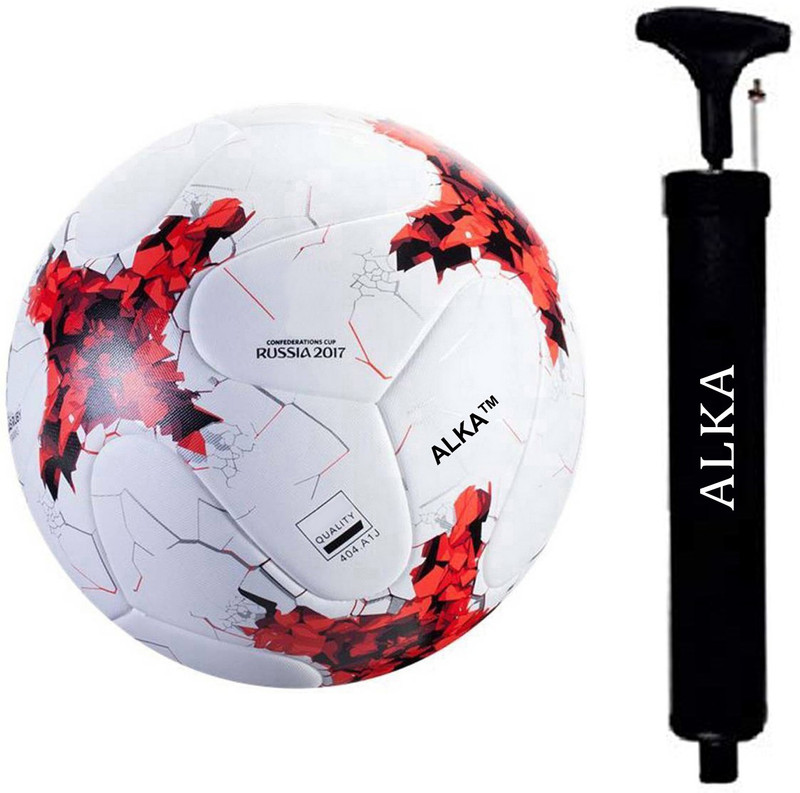 ALKA RUSSIA RED HAND STITCHED FOOTBALL WITH PUMP Football - Size: 5(Standard, Pack of 2, Red)