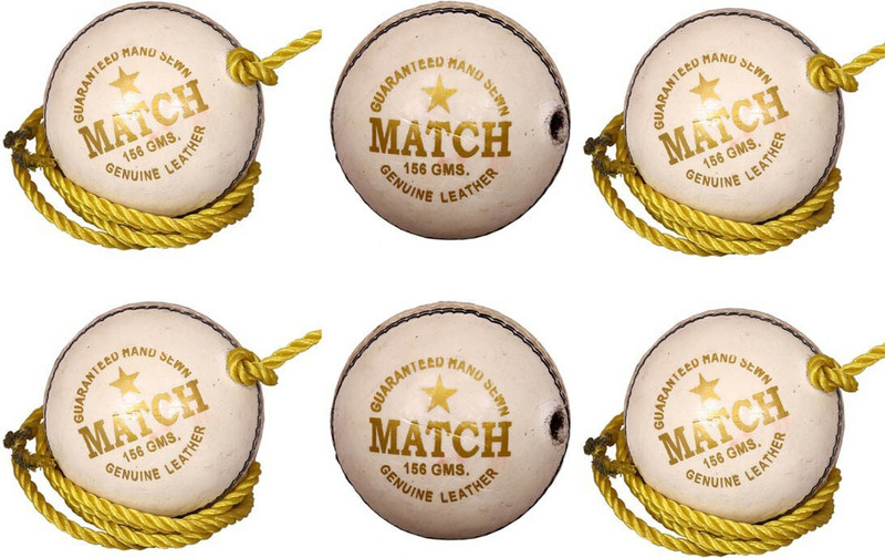 HOC PCROPEWHITE-6 Hanging Practice Match Cricket Training Ball(Standard, Pack of 6, White)