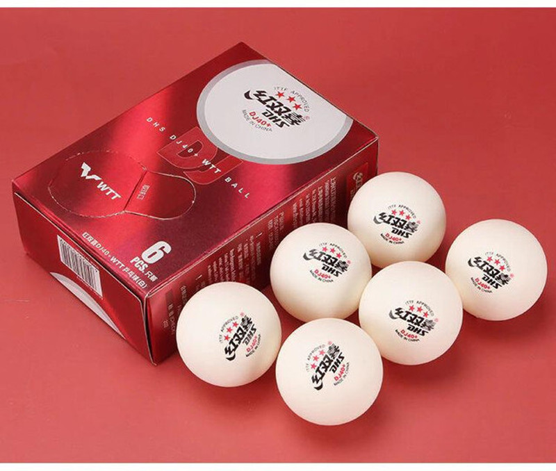 Double Happiness DHS DJ40+ WTT 3 Star Elite Tournament Grade, Durable, Perfect Roundness, ITTF Appr, Table Tennis Ball(Standard, Pack of 6, White)