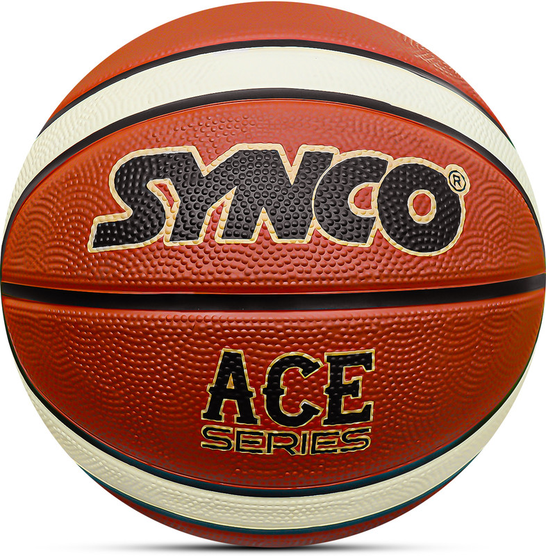 SYNCO ACE 14 Panel Rubber Moulded, Professional Club Basketball, Match level Basketball - Size: 7(Standard, Pack of 1, Red)