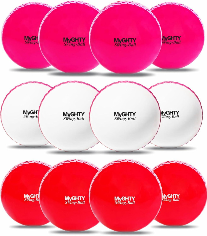 Jaspo MyGHTY Swing Cricket Ball, Soft PVC Cricket Ball-Weight 110g Cricket Synthetic Ball(Standard, Pack of 12, White)