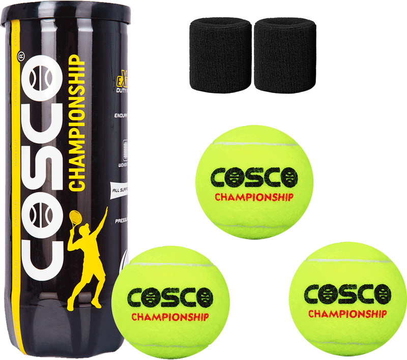 COSCO Championship Lawn Tennis Ball(Standard, Pack of 3, Yellow)