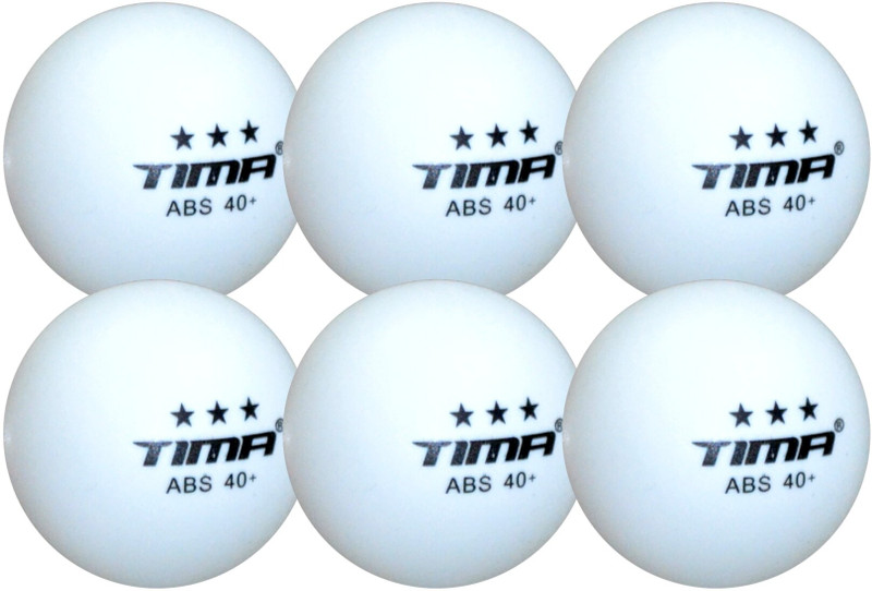 TIMA Table Tennis Balls 38mm Ping Ball, ABS40+ Superb Seam Outdoor Indoor Table Tennis Ball(Standard, Pack of 6, White)