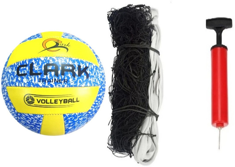 clark orange mashine CL2 volleyball size 4 with net and pump Volleyball - Size: 4(Standard, Pack of 1)