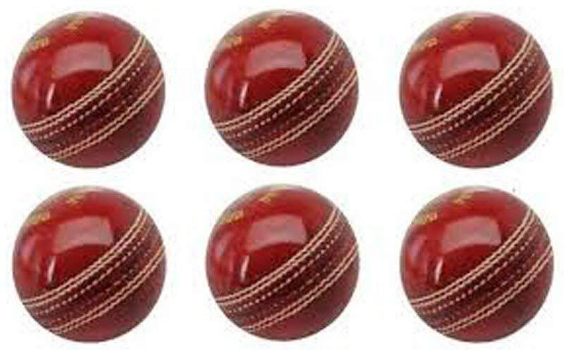 Traders 6 Red Leather Club Cricket Ball for Practice Session/Match (Pack of 6) Cricket Leather Ball(Standard, Pack of 6, Red)