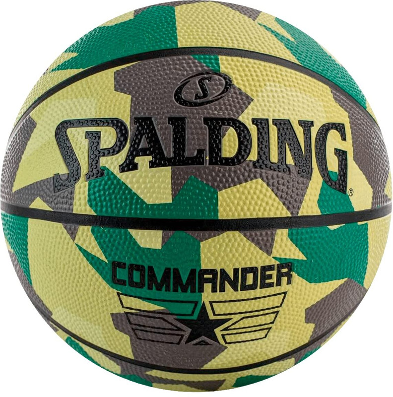 SPALDING Commander Poly Series, Premium Rubber Basketball - Size: 7(Standard, Pack of 1)