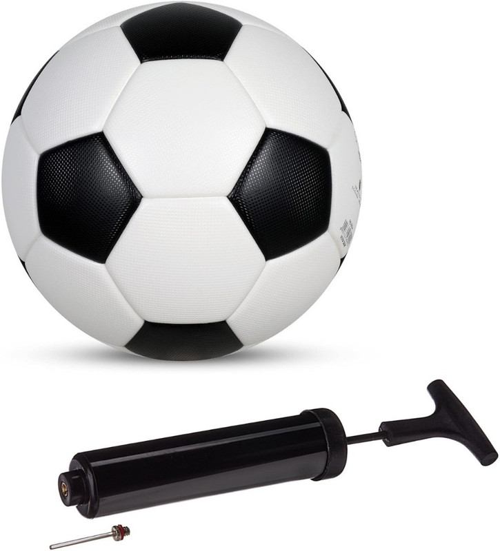 VITAL SPORTS CLUB Durable PU Leather Football With Pump for Practice and Outdoor Sports Football - Size: 5(Standard, Pack of 1, White)